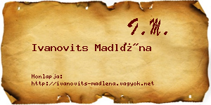 Ivanovits Madléna névjegykártya